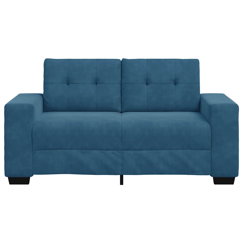 Kék bársony loveseat kanapé 120 cm