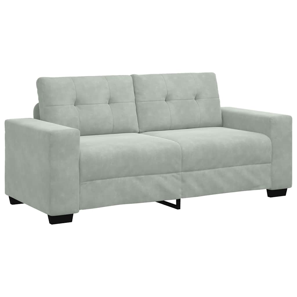 Világosszürke bársony loveseat kanapé 140 cm