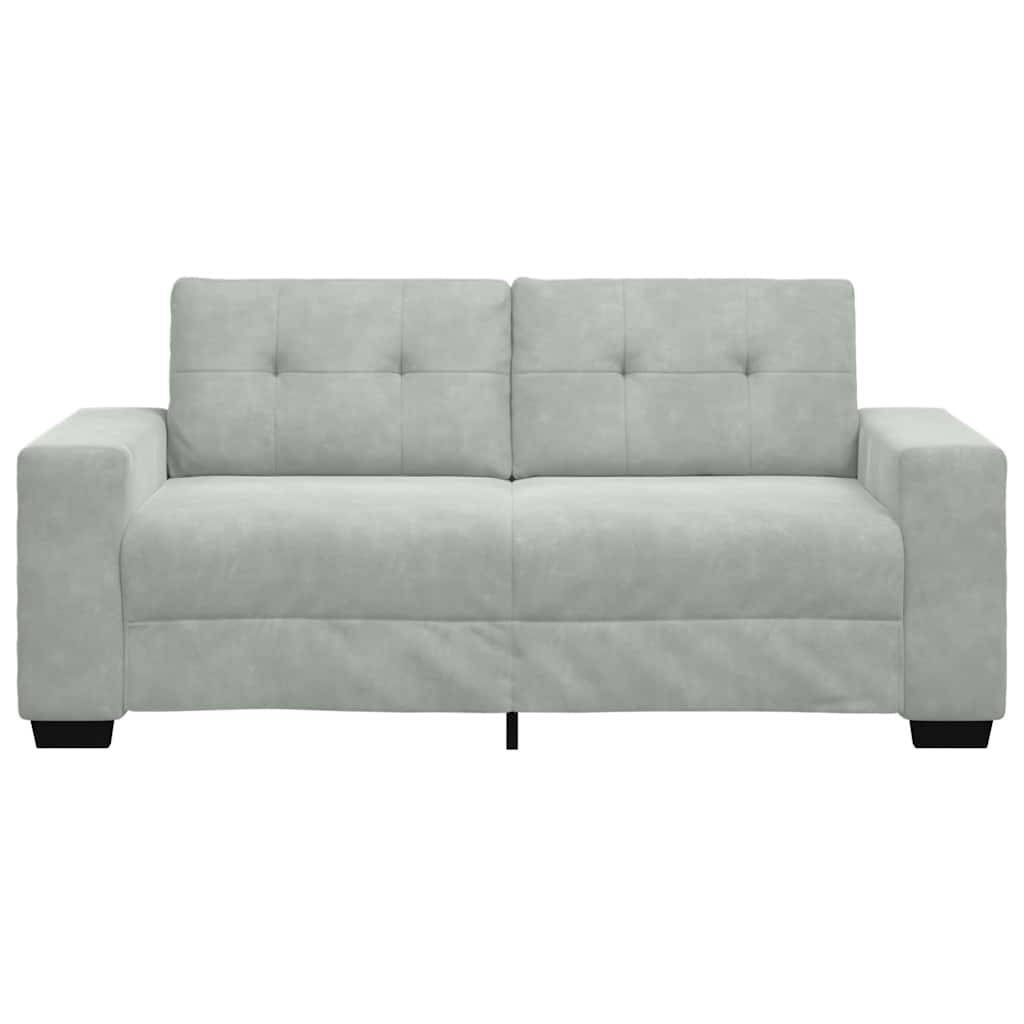 Világosszürke bársony loveseat kanapé 140 cm