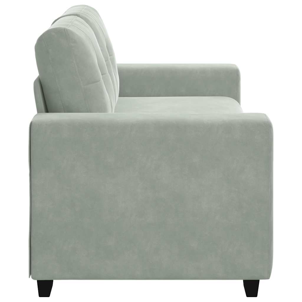 Világosszürke bársony loveseat kanapé 140 cm