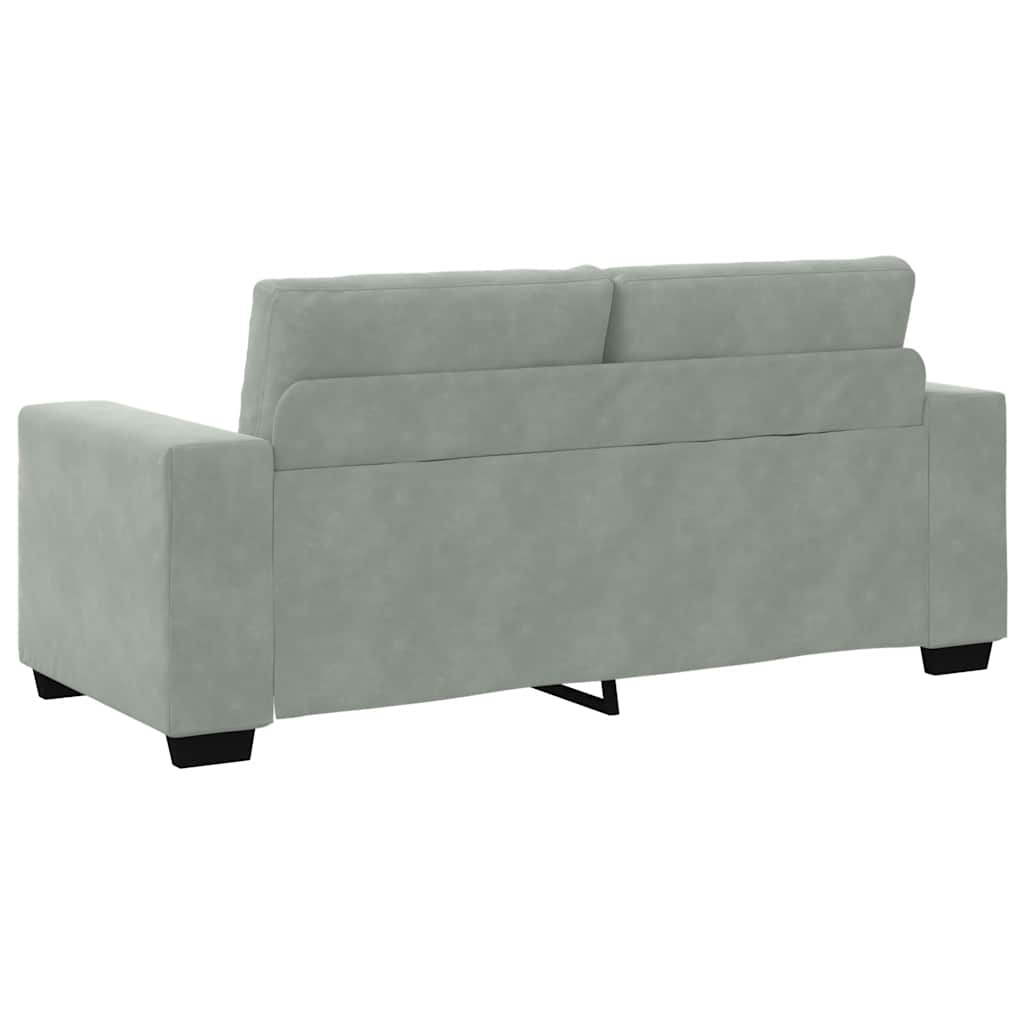 Világosszürke bársony loveseat kanapé 140 cm