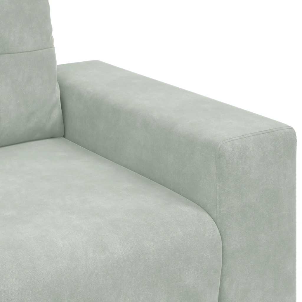 Világosszürke bársony loveseat kanapé 140 cm