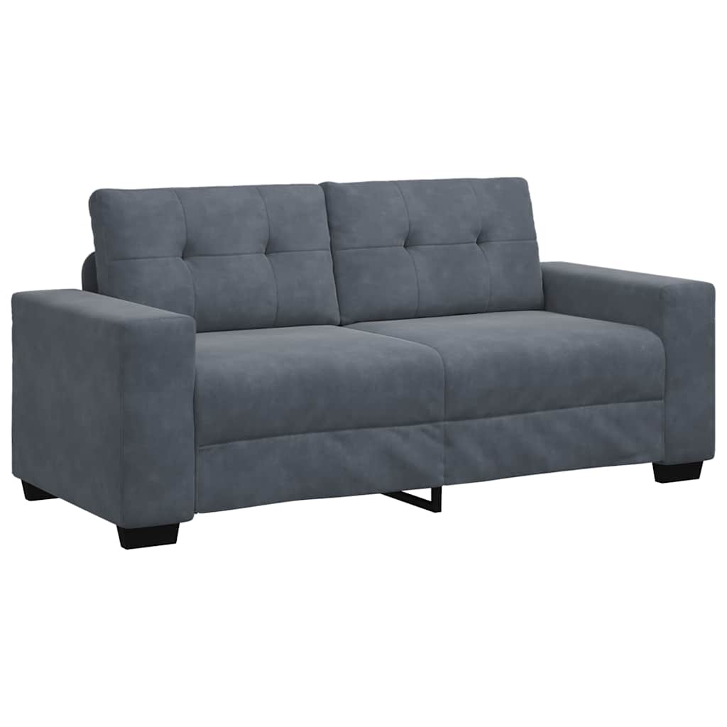 Sötétszürke bársony loveseat kanapé 140 cm