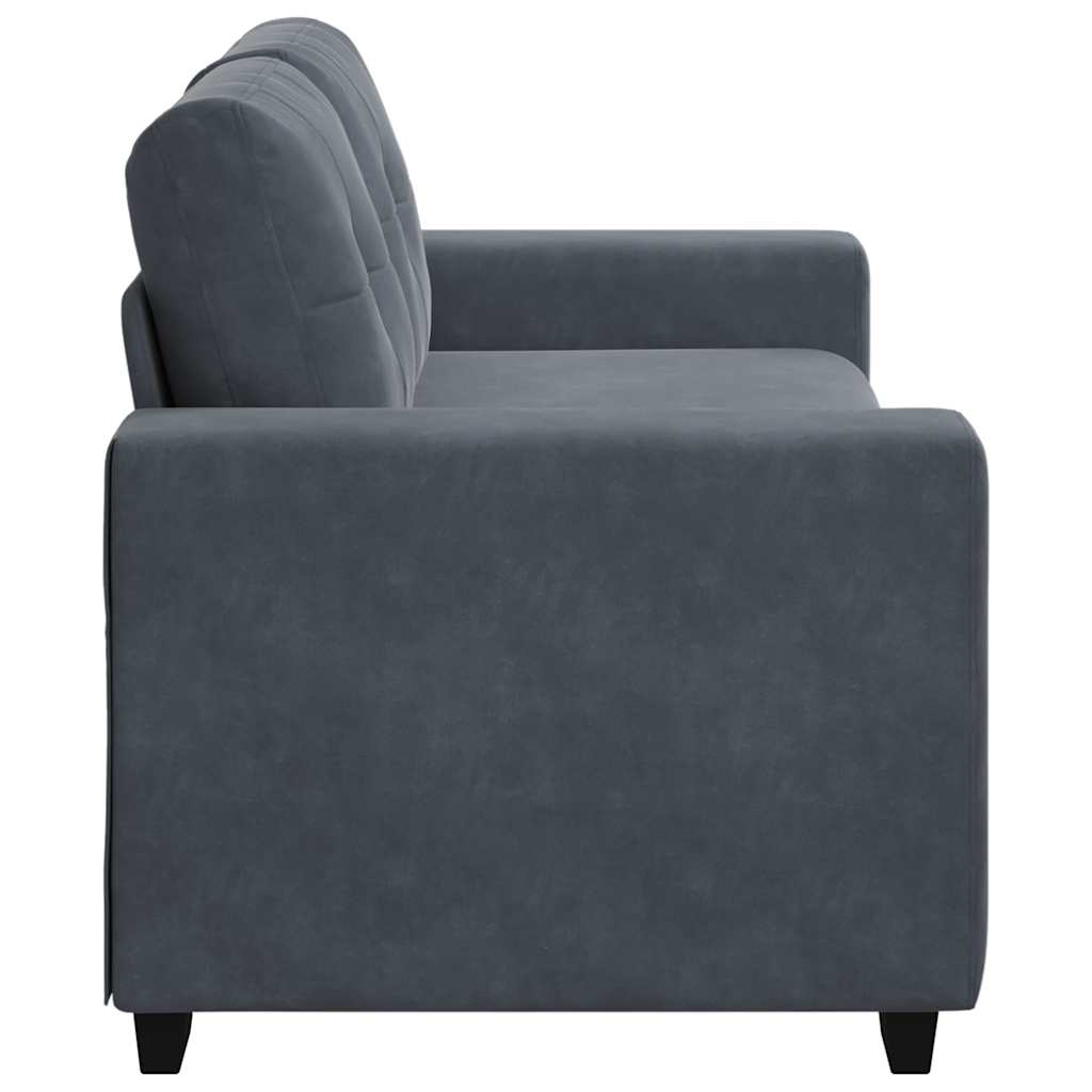 Sötétszürke bársony loveseat kanapé 140 cm