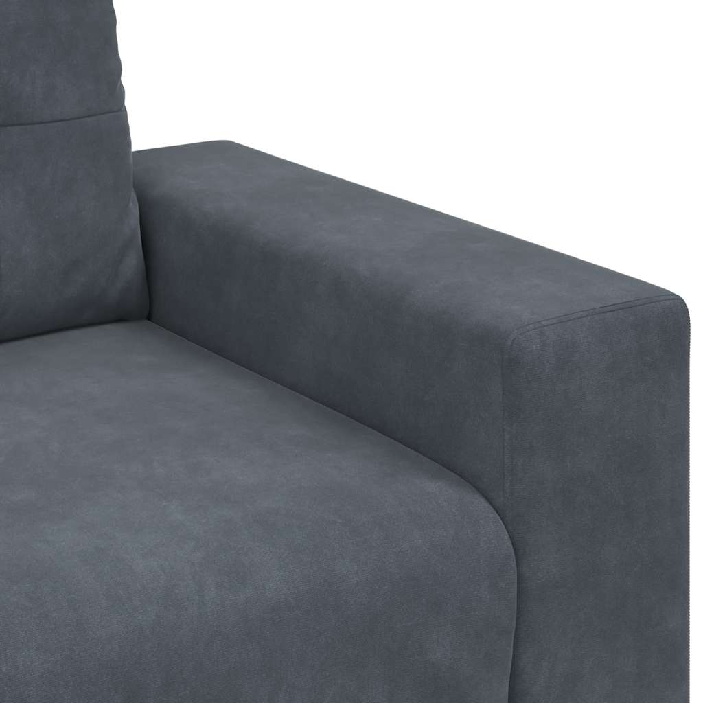 Sötétszürke bársony loveseat kanapé 140 cm