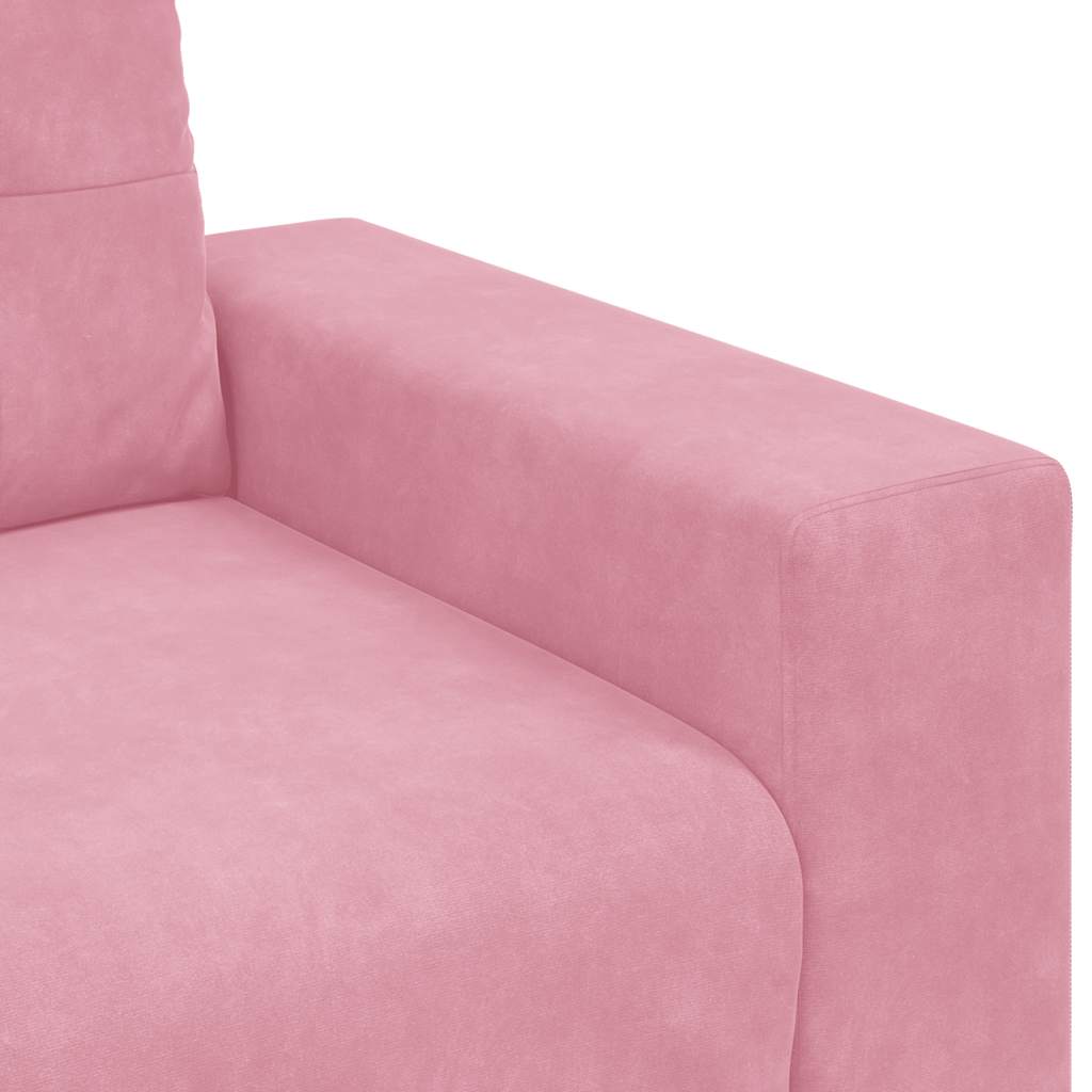 Rózsaszín bársony loveseat kanapé 140 cm