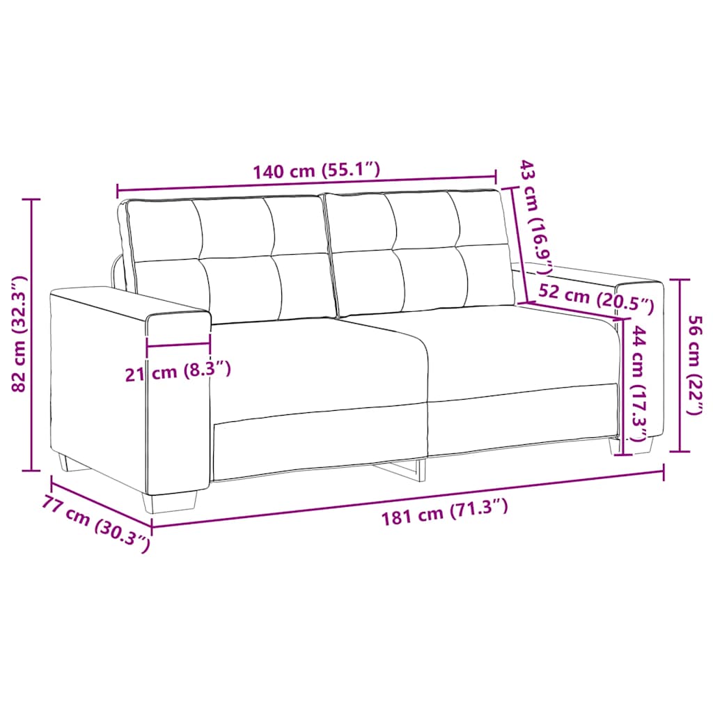 Rózsaszín bársony loveseat kanapé 140 cm