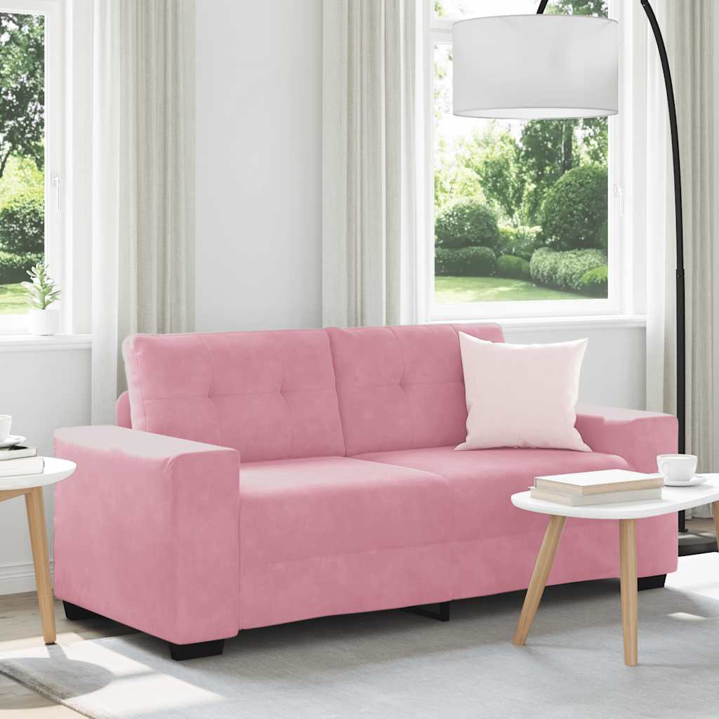Rózsaszín bársony loveseat kanapé 140 cm