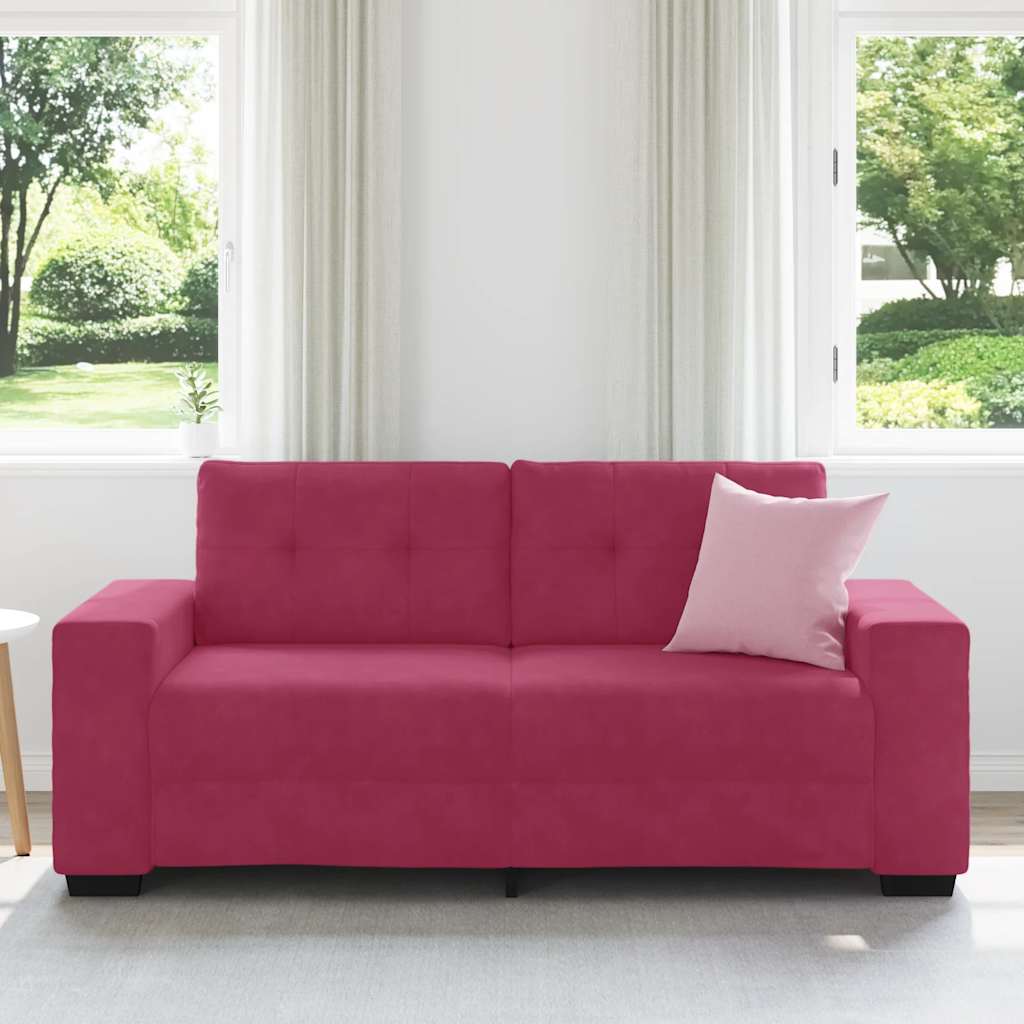Bordó bársony loveseat kanapé 140 cm