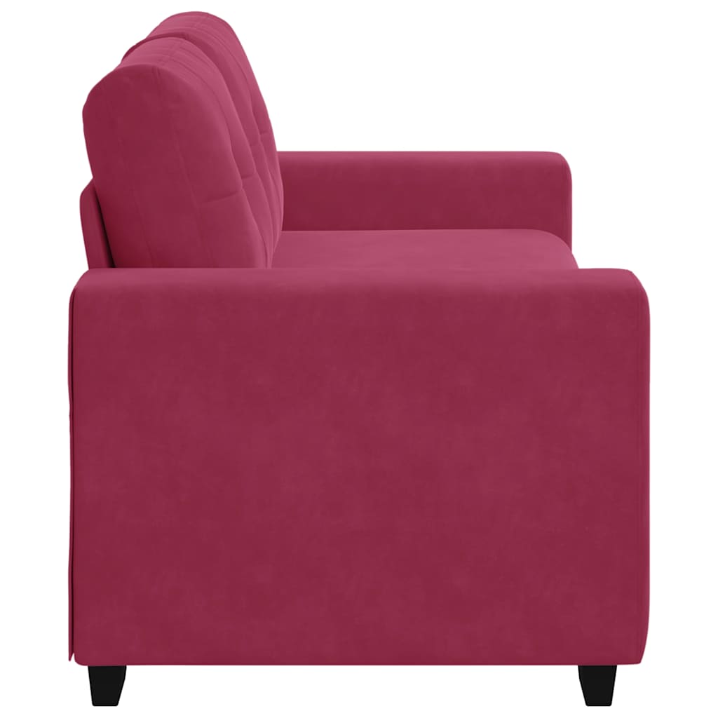 Bordó bársony loveseat kanapé 140 cm