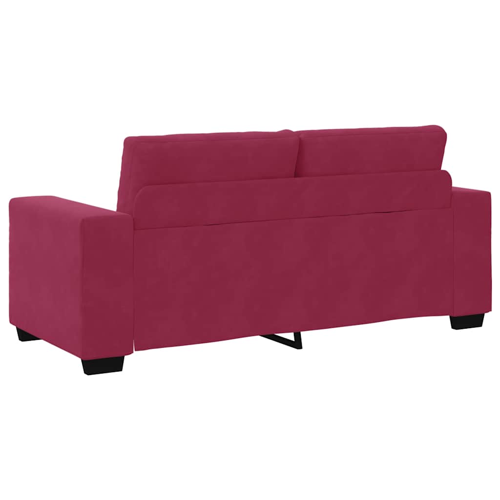 Bordó bársony loveseat kanapé 140 cm