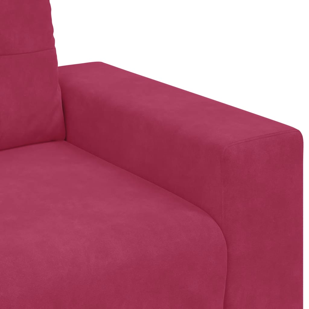 Bordó bársony loveseat kanapé 140 cm