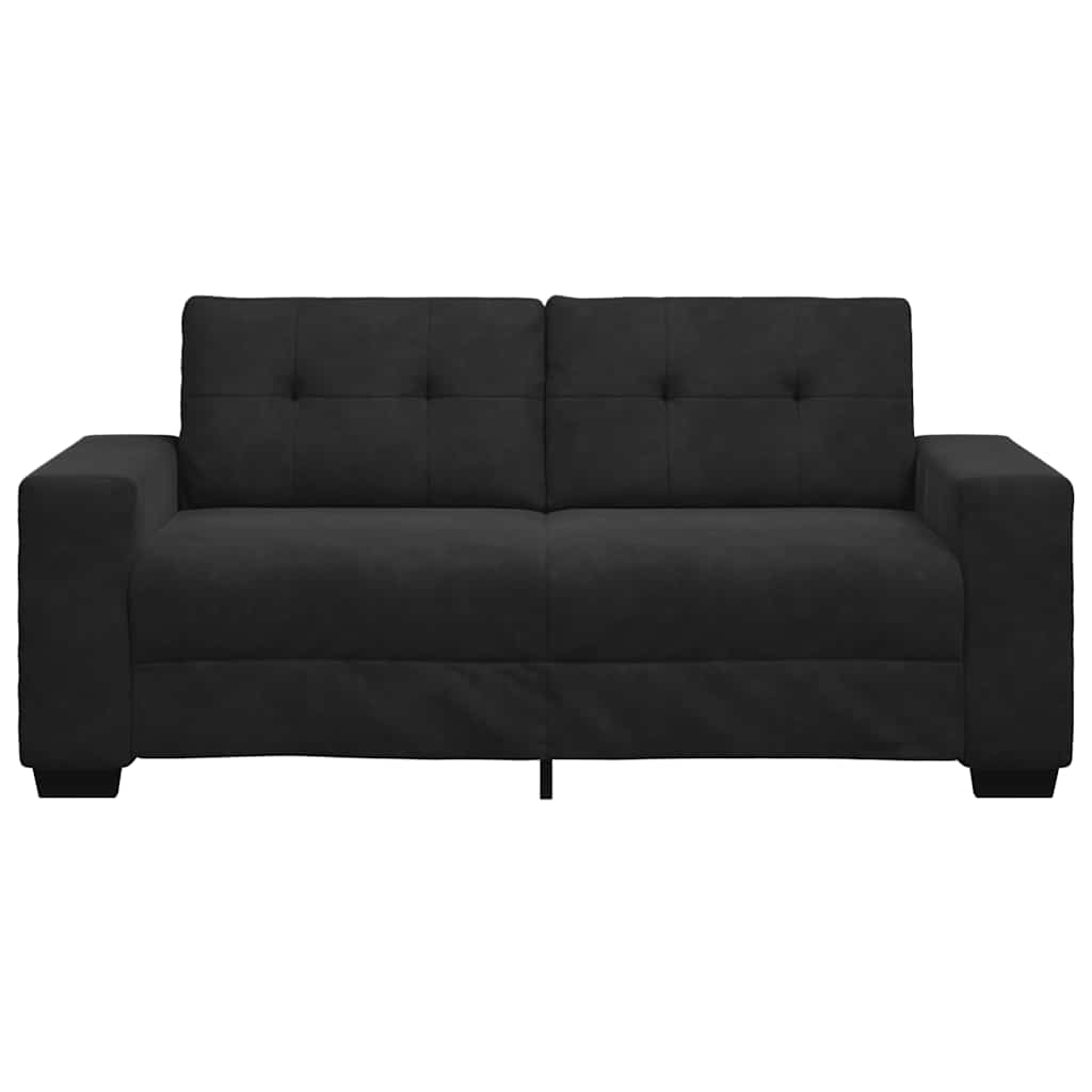 Fekete bársony loveseat kanapé 140 cm