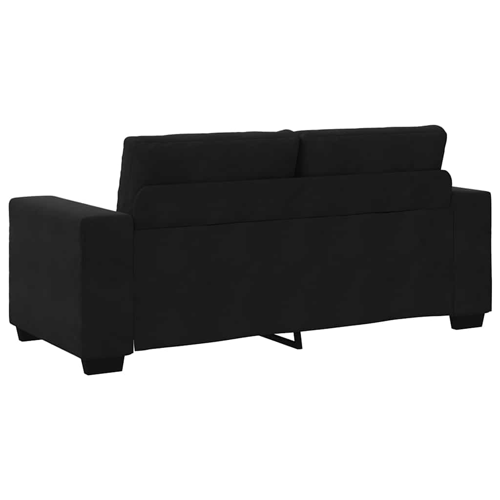 Fekete bársony loveseat kanapé 140 cm