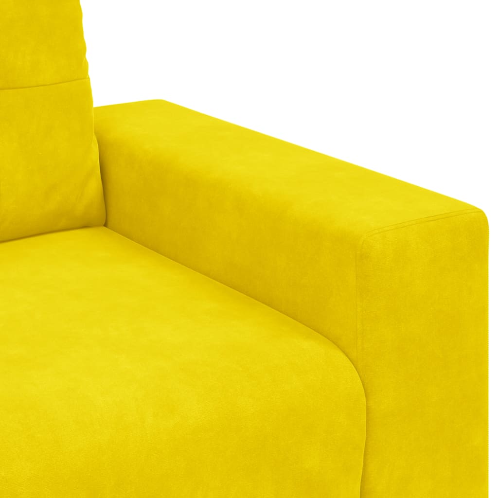 Sárga bársony loveseat kanapé 140 cm Sárga bársony loveseat kanapé 140 cm