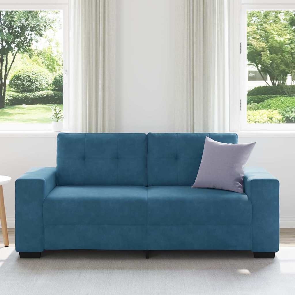 Kék bársony loveseat kanapé 140 cm Kék bársony loveseat kanapé 140 cm