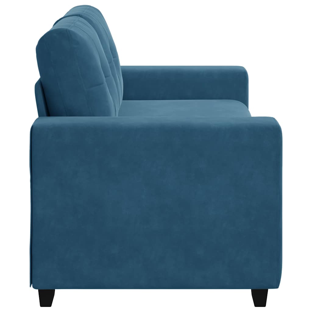 Kék bársony loveseat kanapé 140 cm Kék bársony loveseat kanapé 140 cm