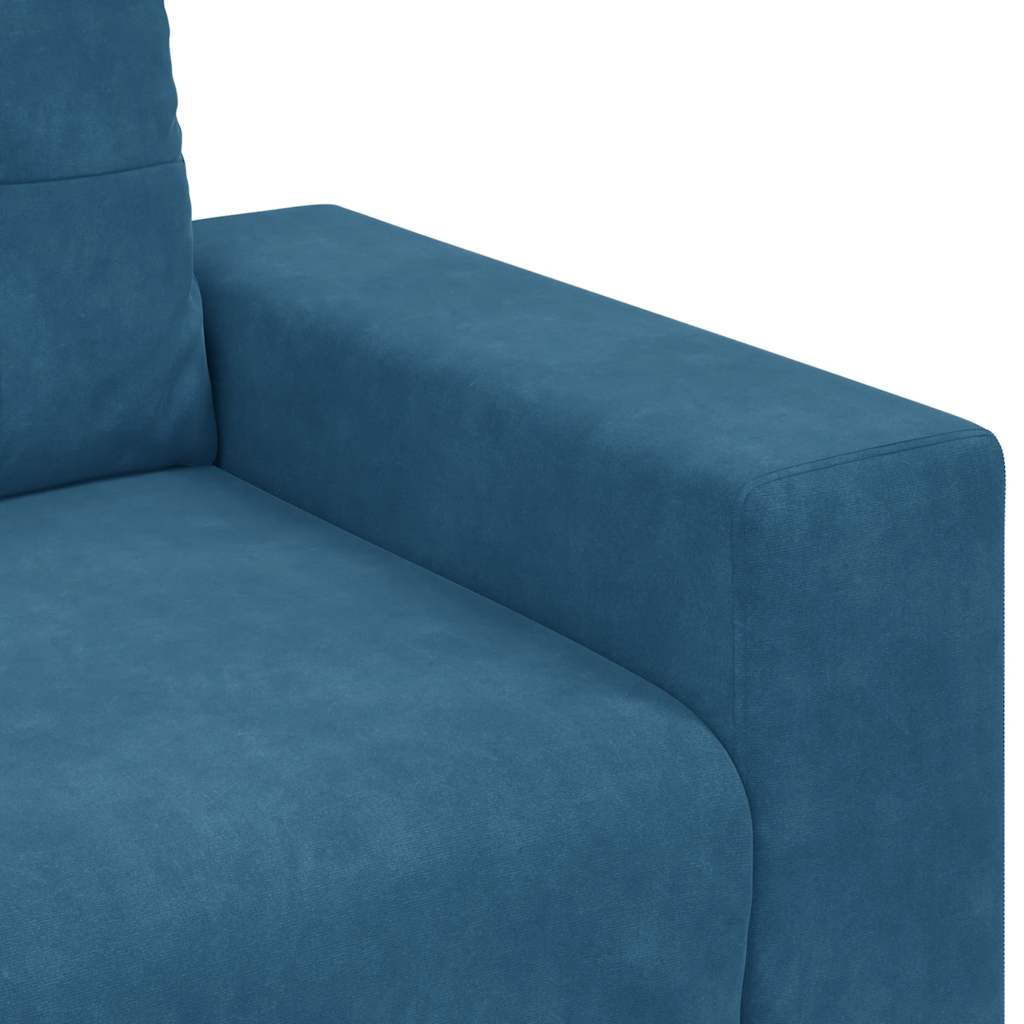Kék bársony loveseat kanapé 140 cm Kék bársony loveseat kanapé 140 cm