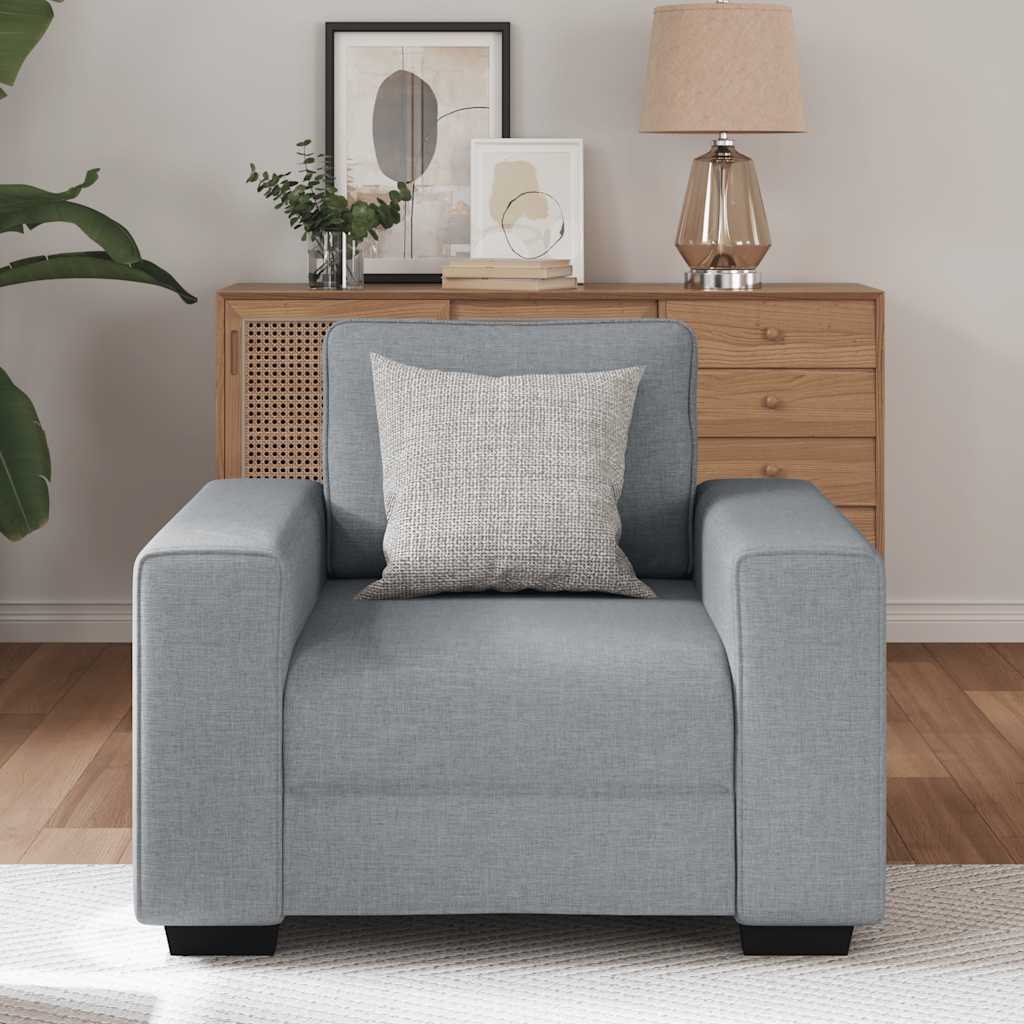 Világosszürke szövet kanapéfotel 60 cm