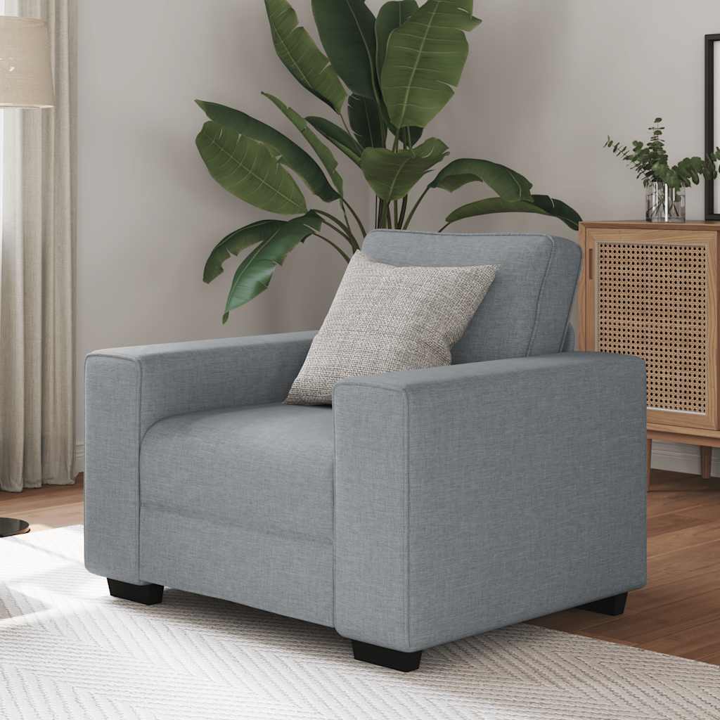 Világosszürke szövet kanapéfotel 60 cm
