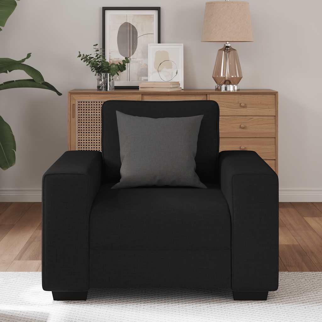 Fekete szövet kanapéfotel 60 cm Fekete szövet kanapéfotel 60 cm