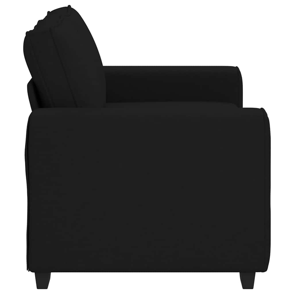 Kétszemélyes fekete szövetkanapé 120 cm Kétszemélyes fekete szövetkanapé 120 cm