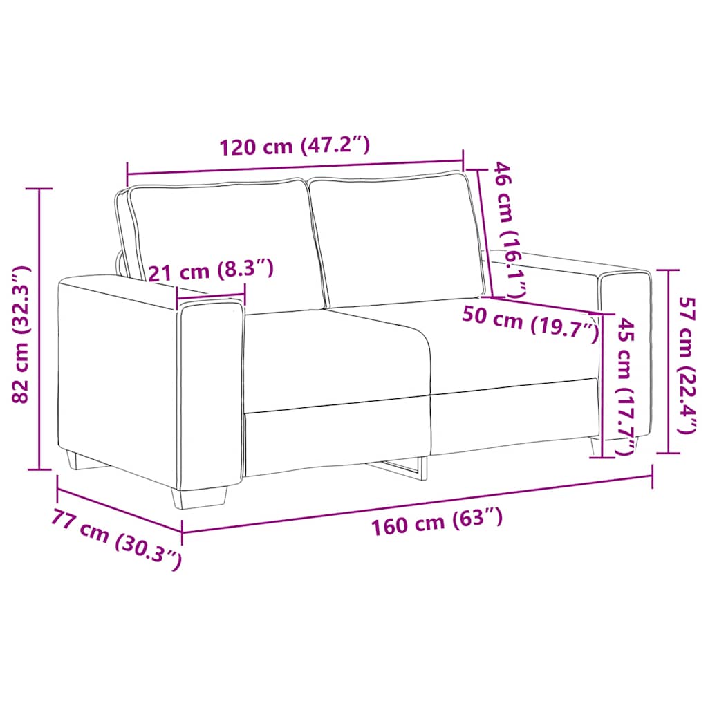 Kétszemélyes barna szövetkanapé 120 cm Kétszemélyes barna szövetkanapé 120 cm
