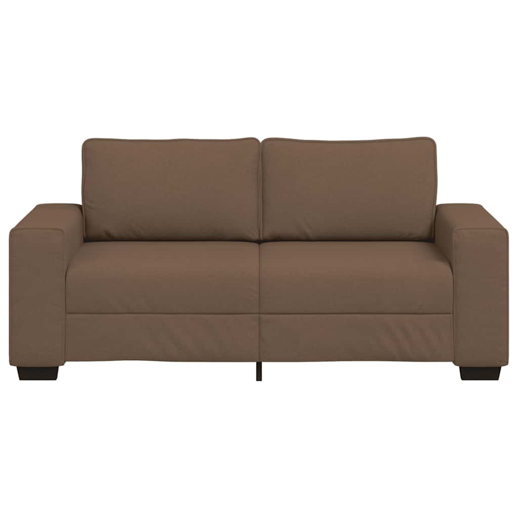 Kétszemélyes barna szövetkanapé 140 cm