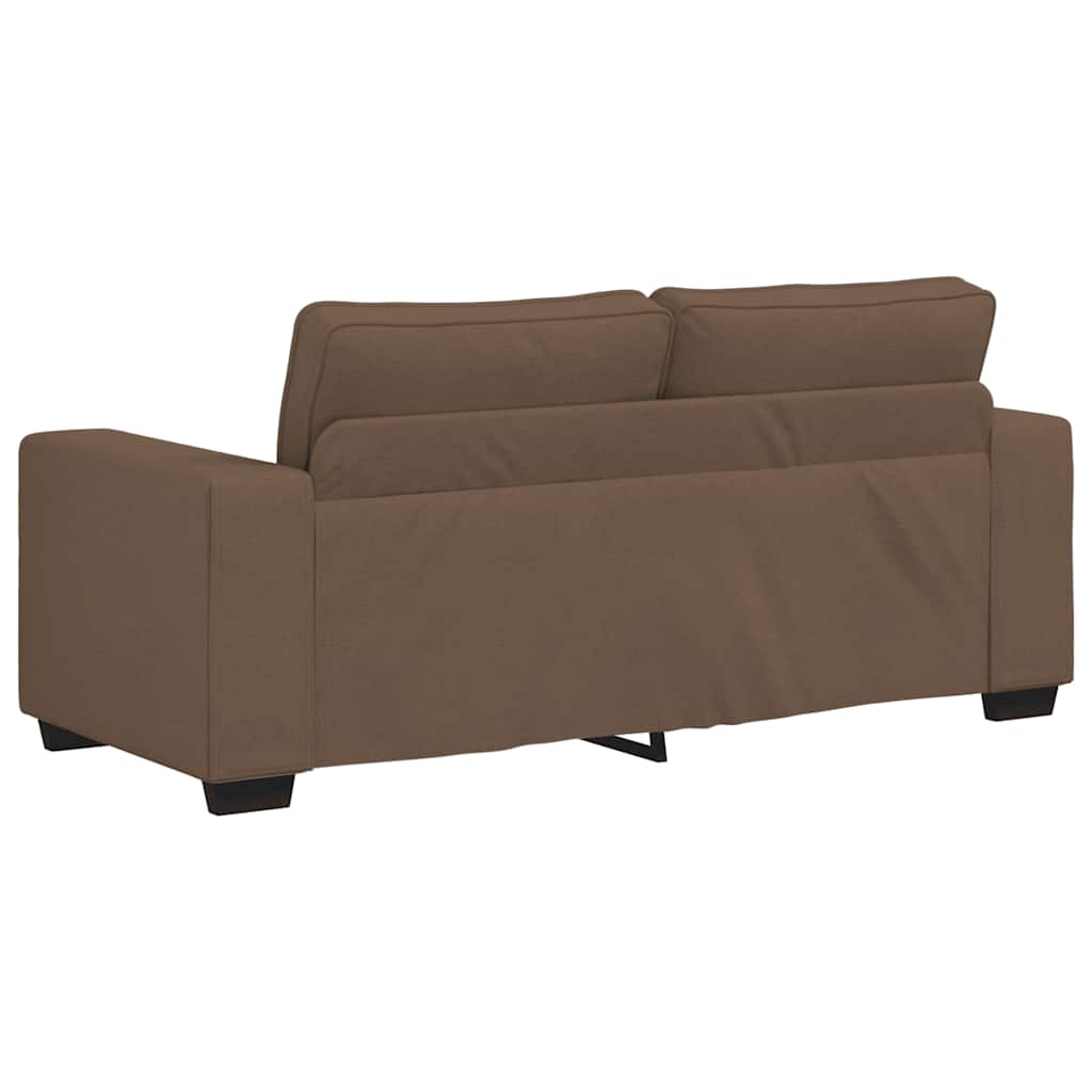 Kétszemélyes barna szövetkanapé 140 cm