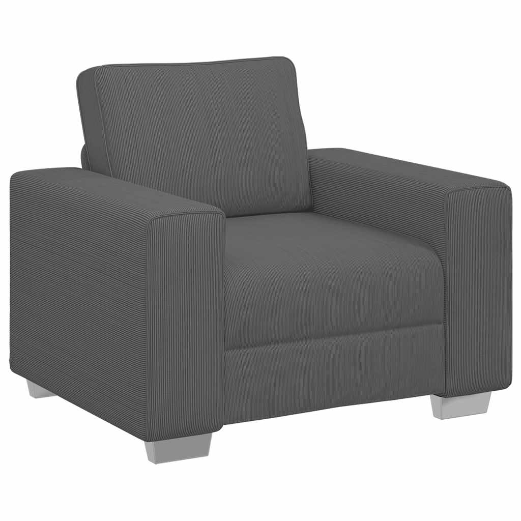 Sötétszürke kordbársony szövet kanapéfotel 59 cm Sötétszürke kordbársony szövet kanapéfotel 59 cm