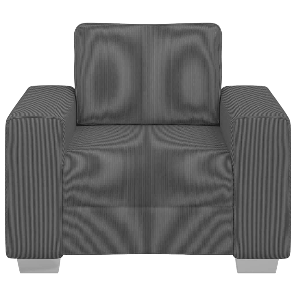 Sötétszürke kordbársony szövet kanapéfotel 59 cm Sötétszürke kordbársony szövet kanapéfotel 59 cm