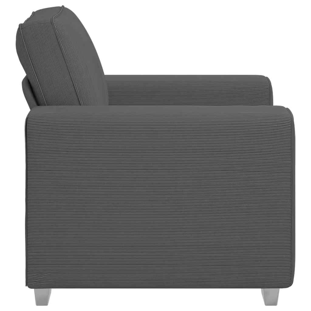 Sötétszürke kordbársony szövet kanapéfotel 59 cm Sötétszürke kordbársony szövet kanapéfotel 59 cm