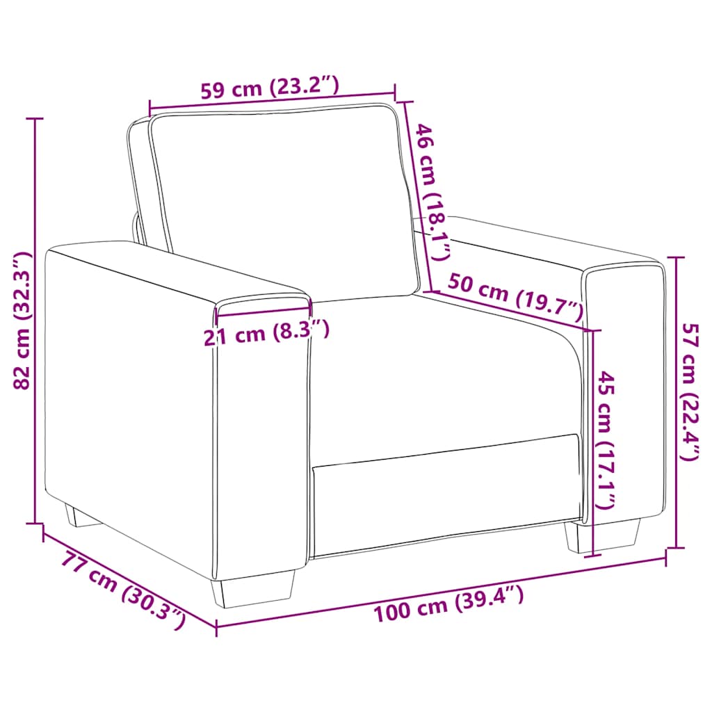 Sötétszürke kordbársony szövet kanapéfotel 59 cm Sötétszürke kordbársony szövet kanapéfotel 59 cm