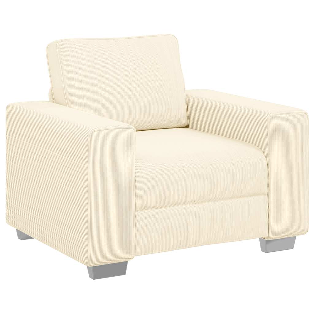 Krémszínű kordbársony szövet kanapéfotel 60 cm