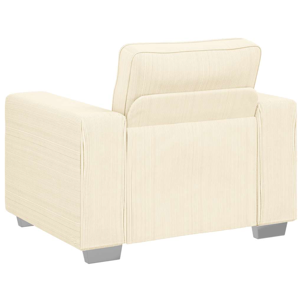 Krémszínű kordbársony szövet kanapéfotel 60 cm