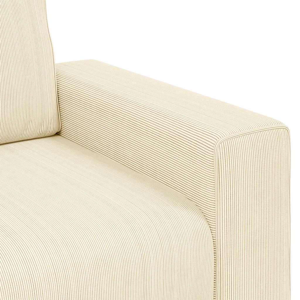 Krémszínű kordbársony szövet kanapéfotel 60 cm