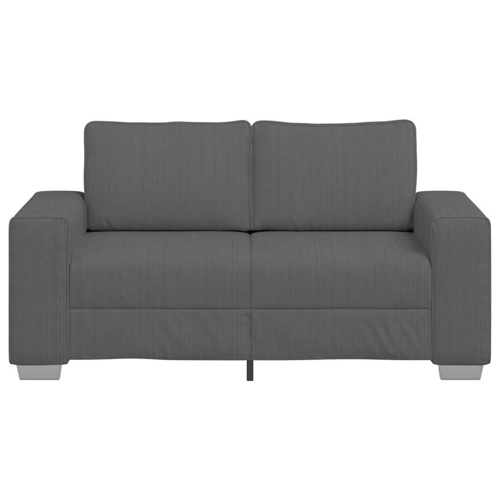 Sötétszürke kordbársony szövet loveseat kanapé 120 cm Sötétszürke kordbársony szövet loveseat kanapé 120 cm