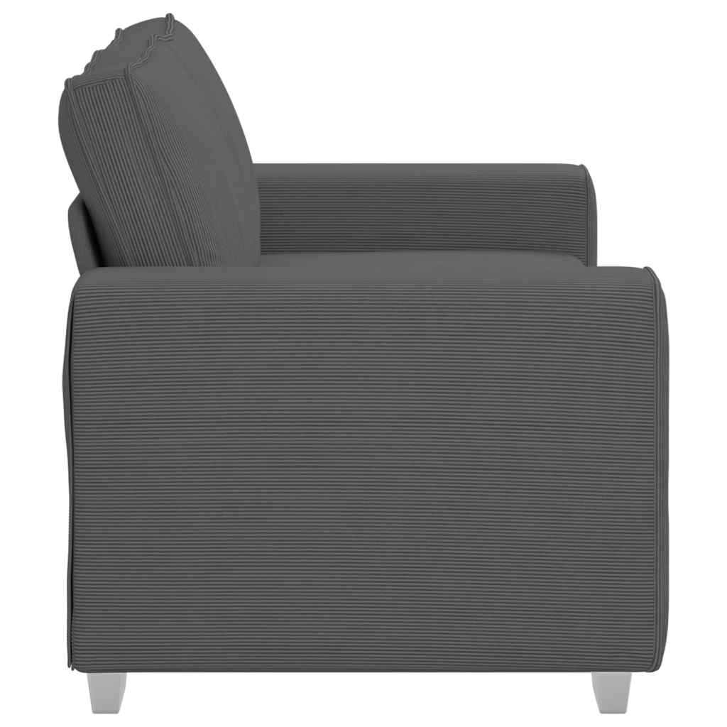 Sötétszürke kordbársony szövet loveseat kanapé 120 cm Sötétszürke kordbársony szövet loveseat kanapé 120 cm