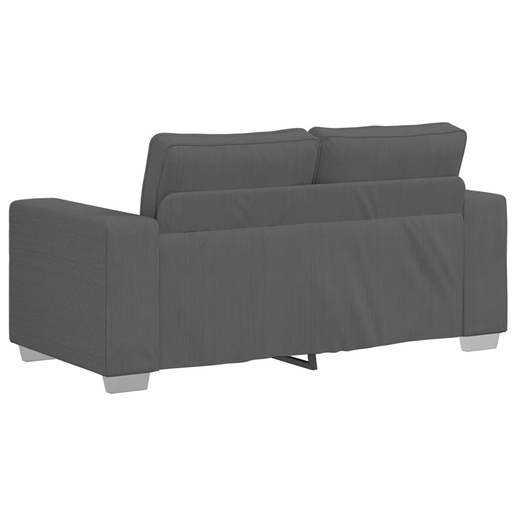 Sötétszürke kordbársony szövet loveseat kanapé 120 cm Sötétszürke kordbársony szövet loveseat kanapé 120 cm