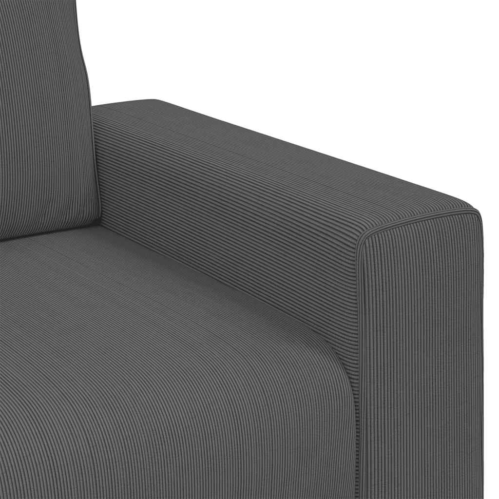 Sötétszürke kordbársony szövet loveseat kanapé 120 cm Sötétszürke kordbársony szövet loveseat kanapé 120 cm