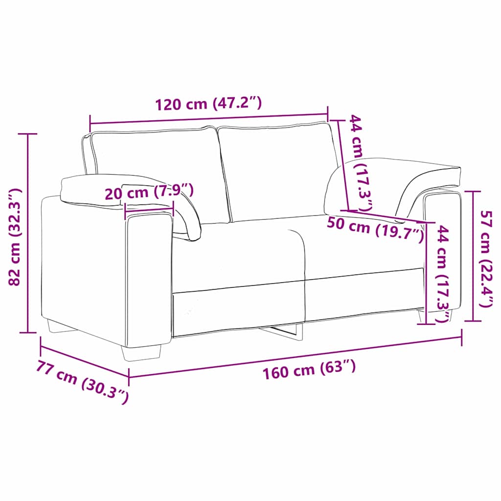 Kétüléses kanapé bézs 160 cm lábbal kevert anyag