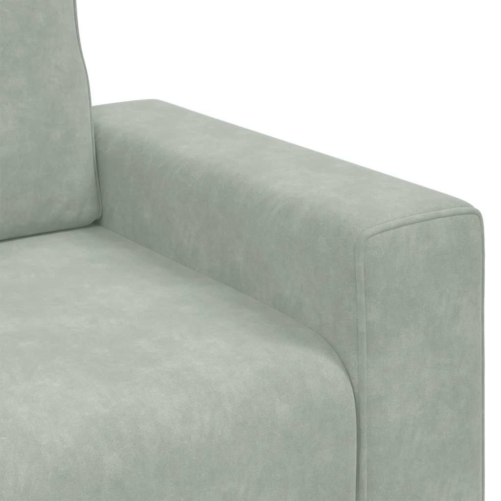 Világosszürke bársony kanapéfotel 60 cm