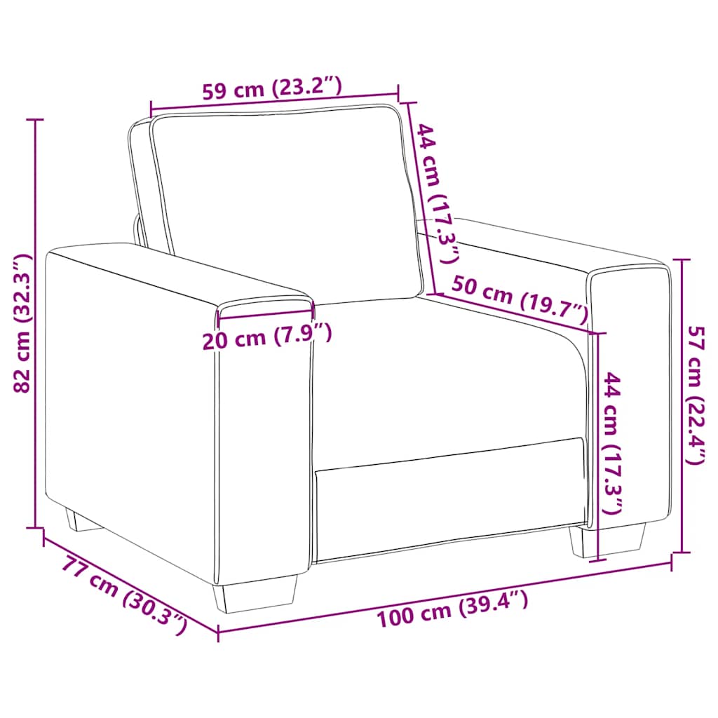 Sötétszürke bársony kanapéfotel 60 cm Sötétszürke bársony kanapéfotel 60 cm