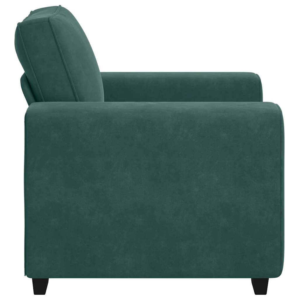 Sötétzöld bársony kanapéfotel 60 cm Sötétzöld bársony kanapéfotel 60 cm