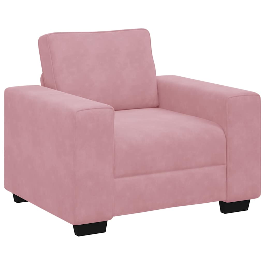Rózsaszín bársony kanapéfotel 60 cm Rózsaszín bársony kanapéfotel 60 cm