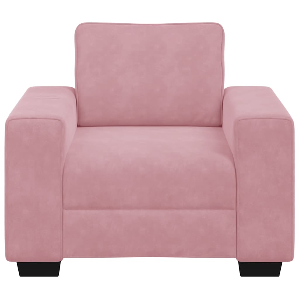 Rózsaszín bársony kanapéfotel 60 cm Rózsaszín bársony kanapéfotel 60 cm