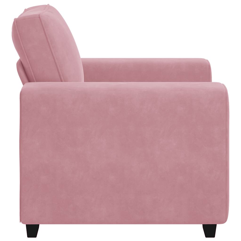 Rózsaszín bársony kanapéfotel 60 cm Rózsaszín bársony kanapéfotel 60 cm