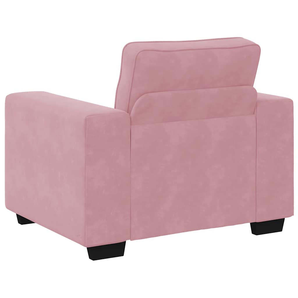 Rózsaszín bársony kanapéfotel 60 cm Rózsaszín bársony kanapéfotel 60 cm