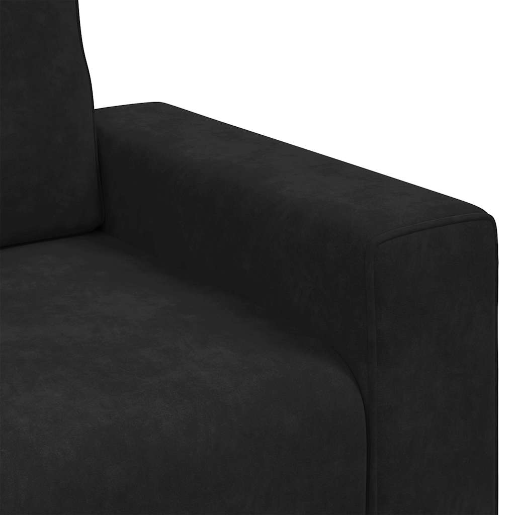 Fekete bársony kanapéfotel 60 cm