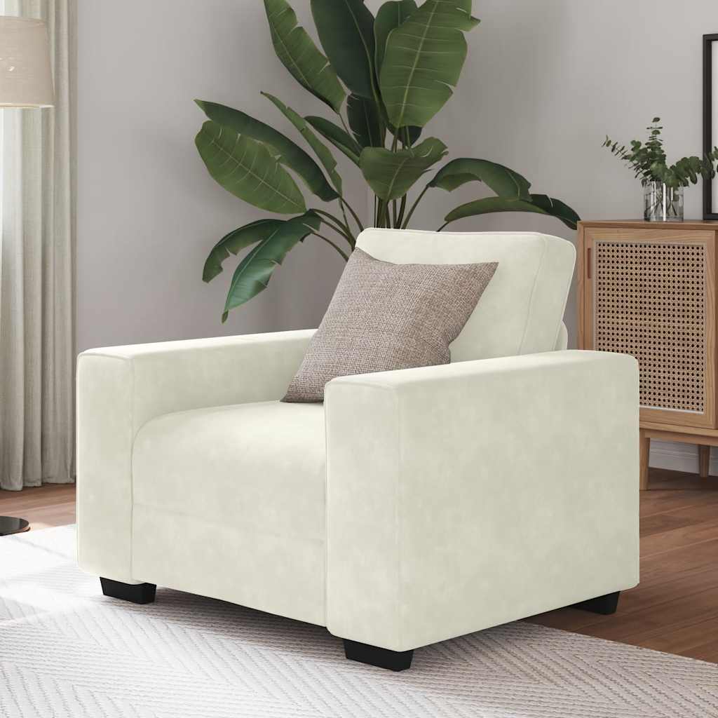 Krém bársony kanapéfotel 60 cm